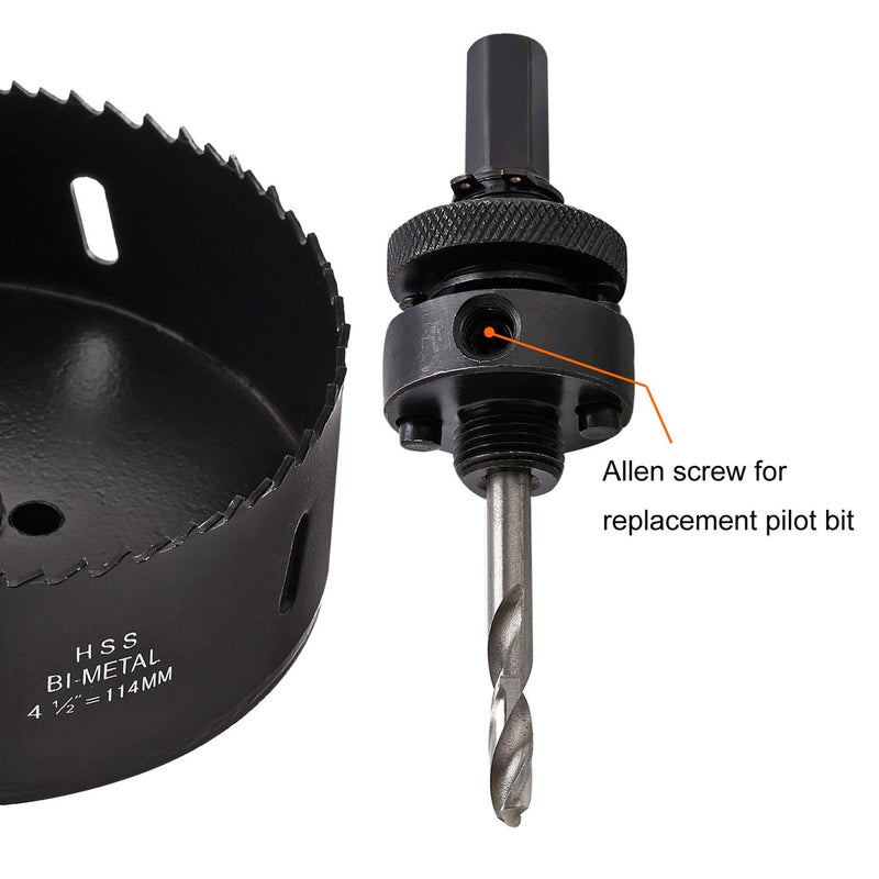 CPROSP 4.5"/114mm Hole Saw with Heavy Duty Arbor,HSS Bi-Metal Holesaw Drill Bits for Wood,Plastic, Drywall, Thin Metal - Image 4